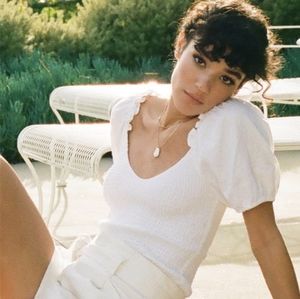 💫Puff sleeve romantic white top Dynamite